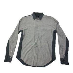 Rag & Bone Mens M Slim Fit Light Dark Gray Dual Tone Long Sleeve Button Up Shirt